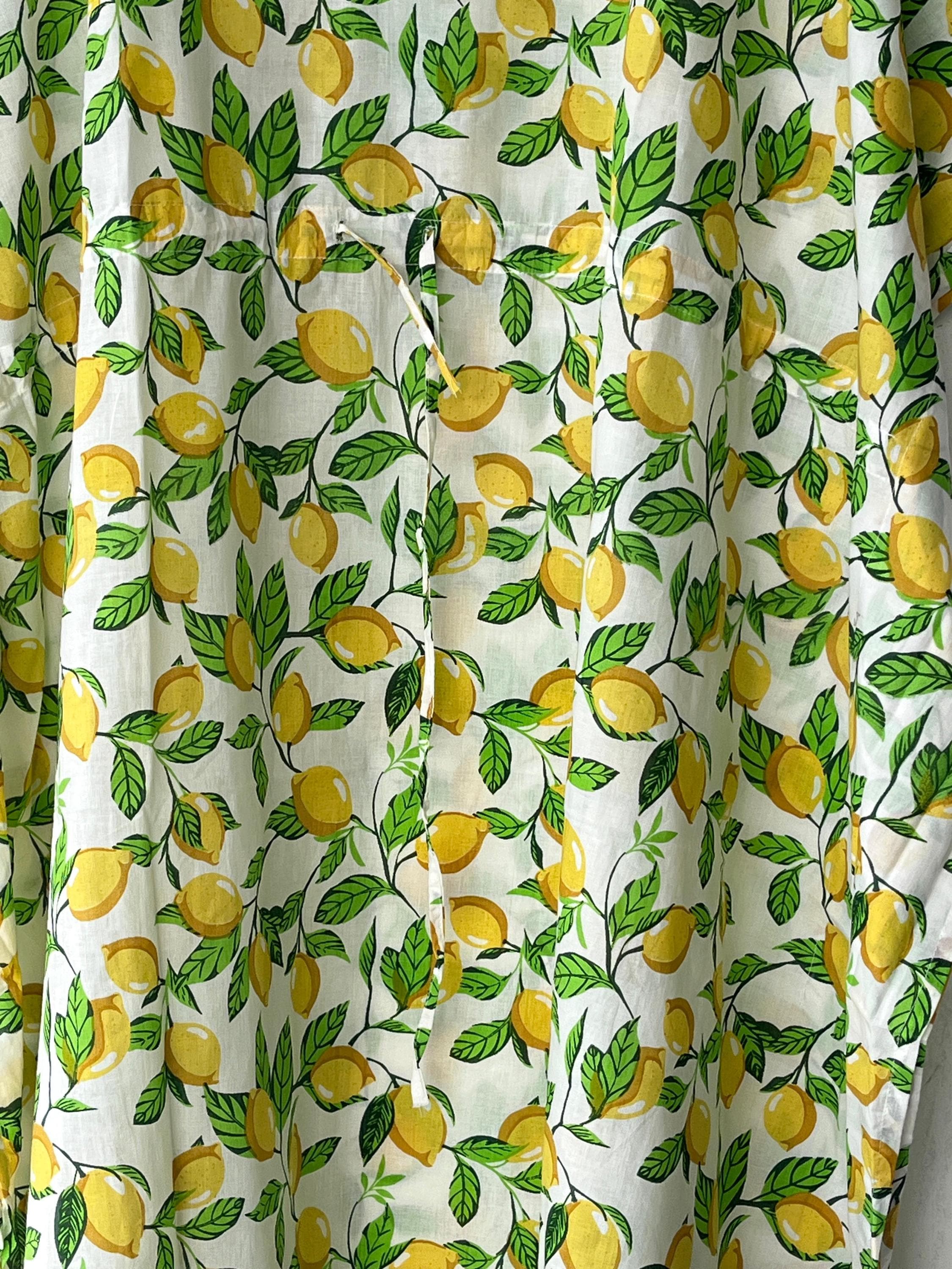 Floral Print Cotton Kaftan Dress: Hand Block Indian Beach Cover-Up